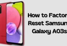 How to Factory Reset Samsung Galaxy A03s