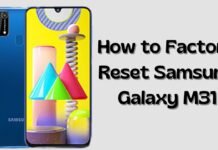 Factory Reset Samsung Galaxy M31