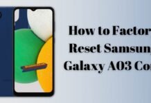 How to Factory Reset Samsung Galaxy A03 Core