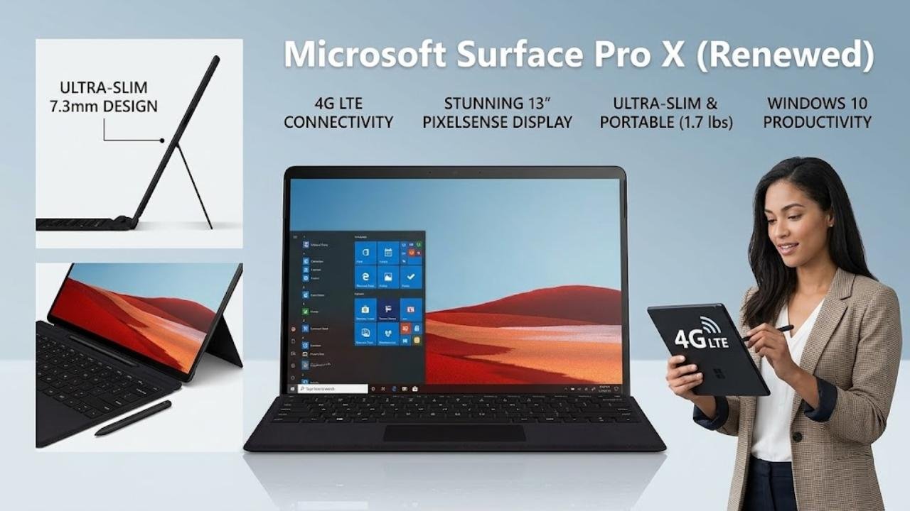 Microsoft Surface Pro X (Renewed)
