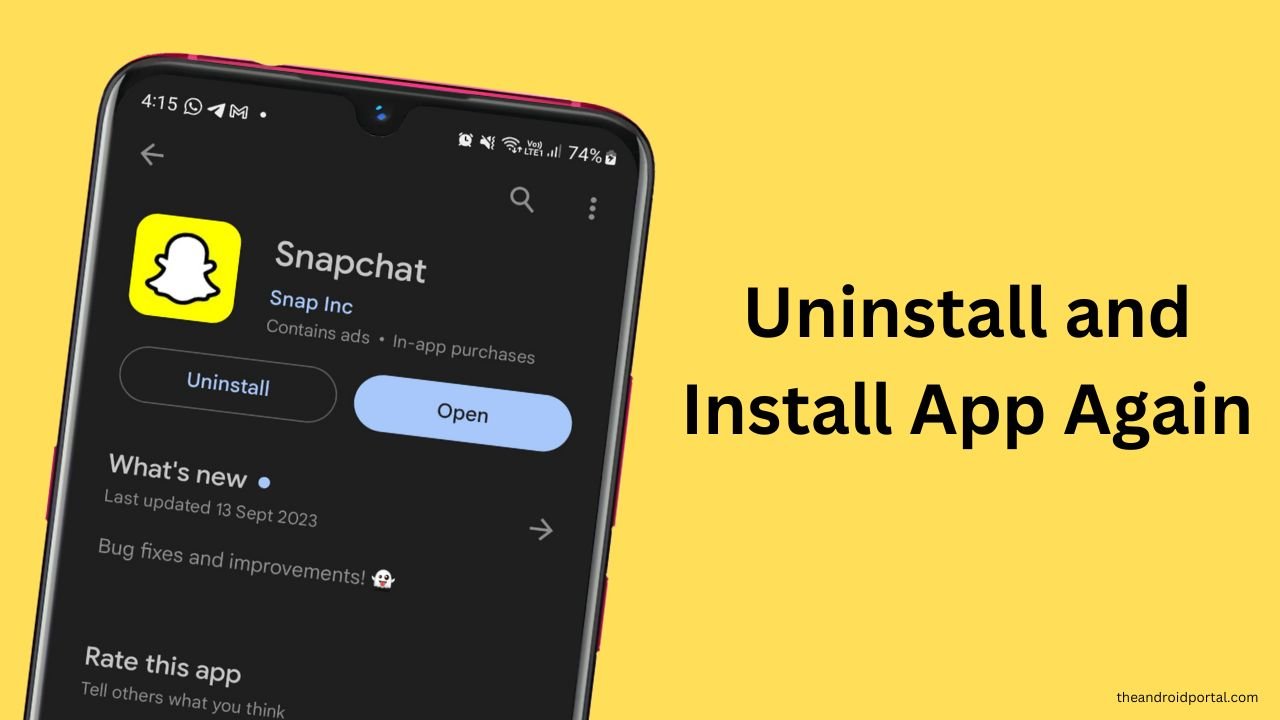 reinstall snapchat app on android