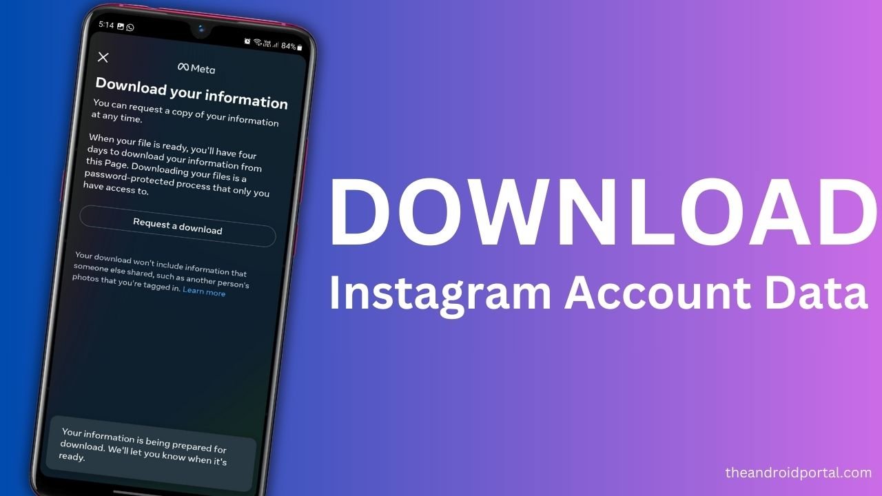 Download Instagram Account Data on Android