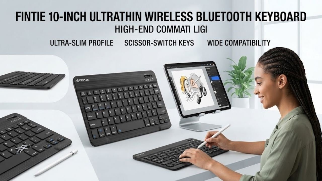 FINTIE 10-inch Ultrathin Wireless Bluetooth Keyboard