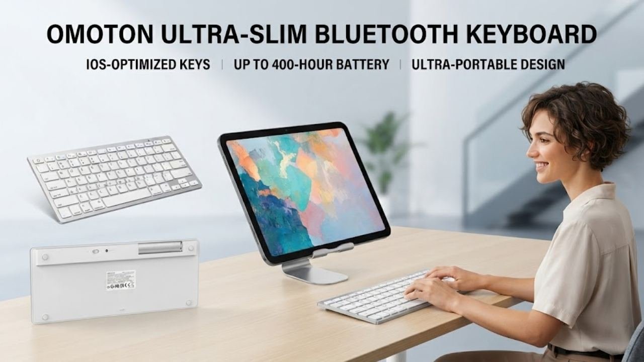 OMOTON Ultra-Slim Bluetooth Keyboard for iPad