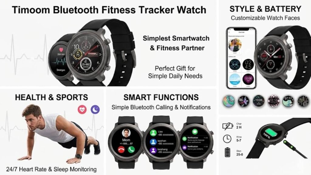Timoom Bluetooth Fitness Tracker Watch
