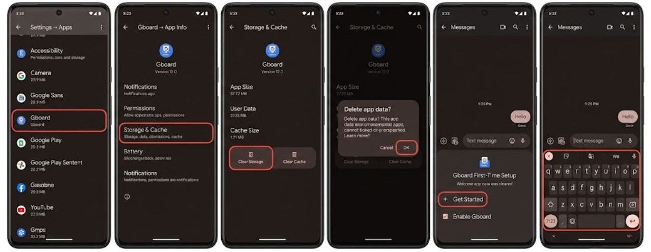 Clearing Full Keyboard App Data