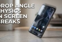 Drop Angle Physics in Screen Breaks