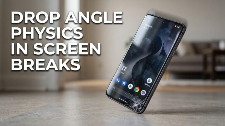 Drop Angle Physics in Screen Breaks