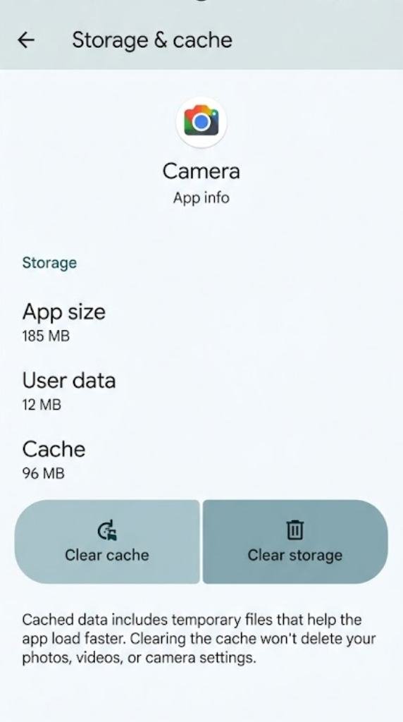 Fix 2 — Clear the Camera App Cache
