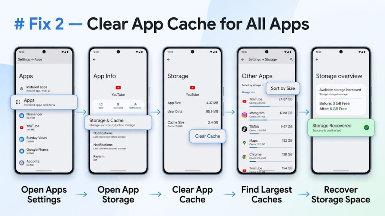 Fix 2 — Clear App Cache for All Apps