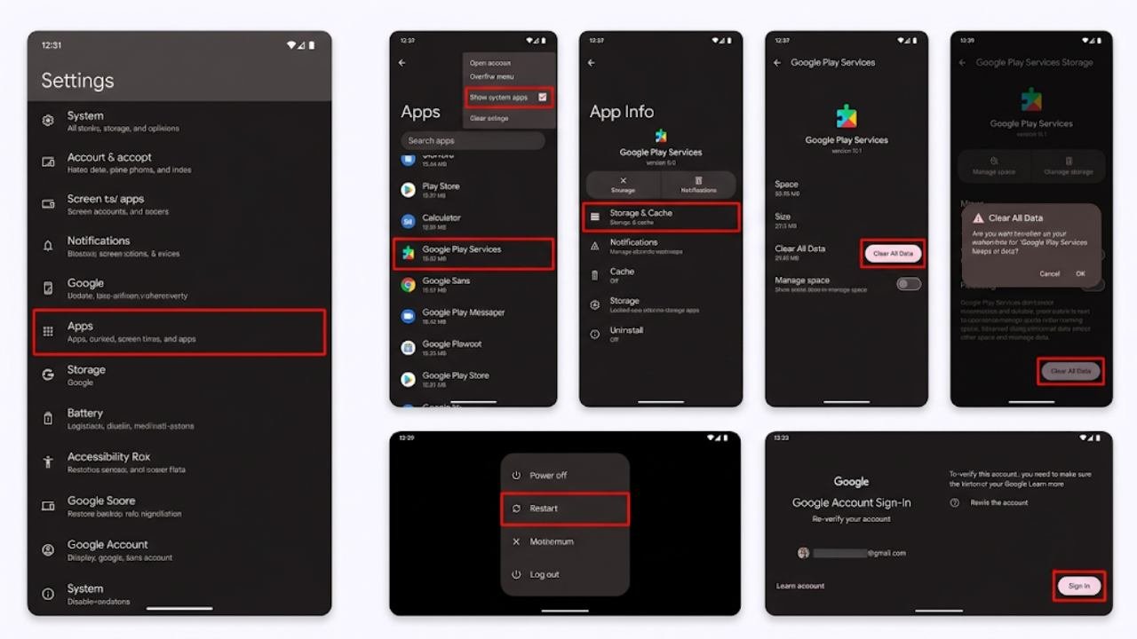Fix 3 — Clear Google Play Services Data