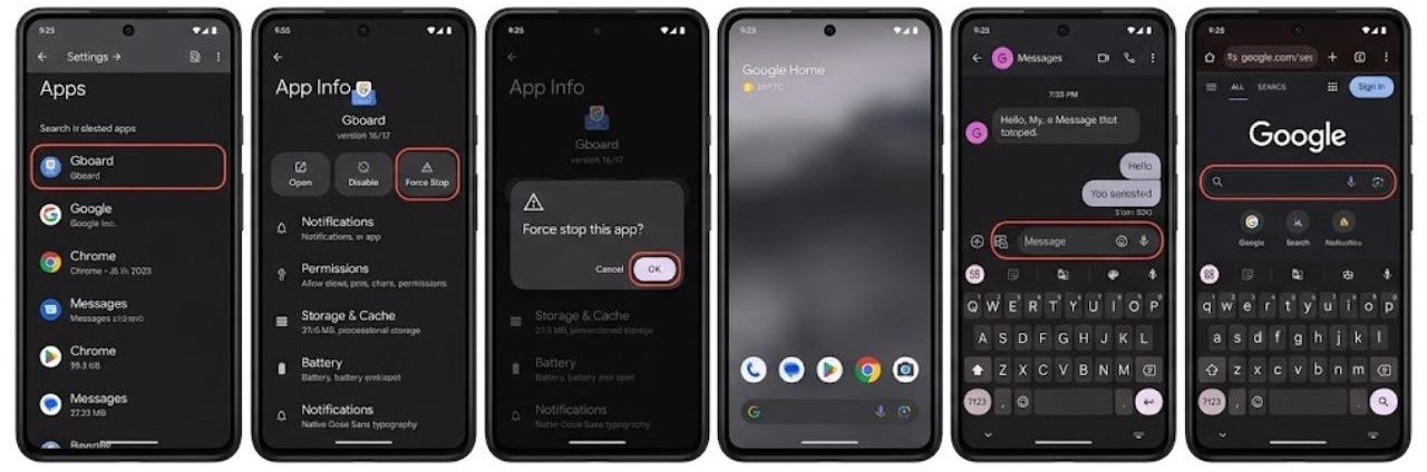 Fix 3 — Force Stop and Restart the Keyboard App