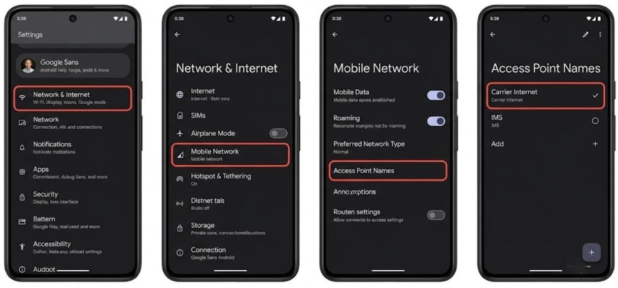 Fix 4 — How to check APN settings - Check and Fix APN Settings