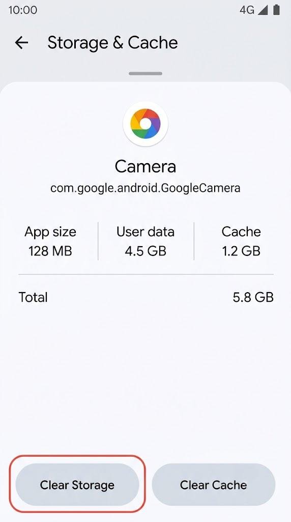 Fix 5 — Clear Camera App Data