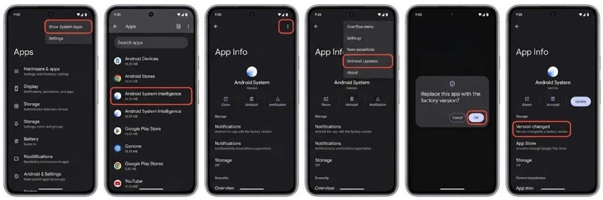 Fix 5 — Uninstall App Updates to Revert to Factory Version