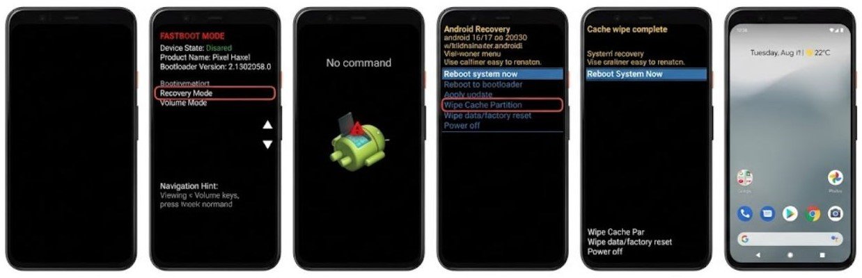 Fix 6 — Google Pixel - Clear the System Cache Partition