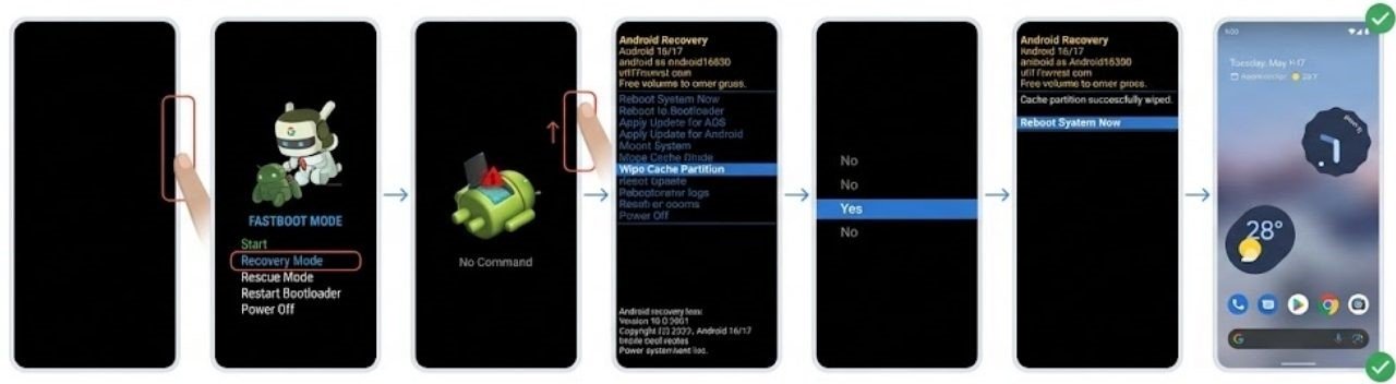 Fix 6 — Pixel - Clear the System Cache Partition - Android Screen Flickering Issue