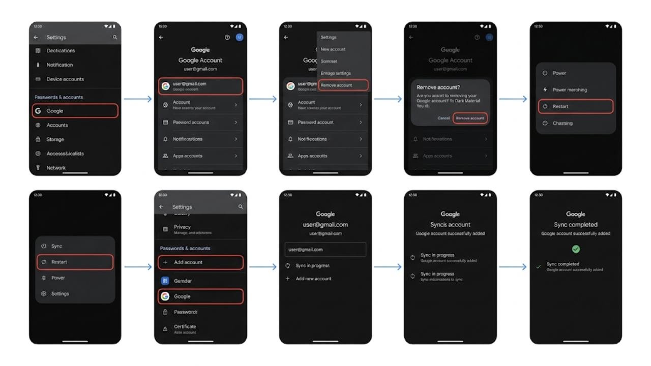 Fix 6 — Remove and Re-Add Your Google Account