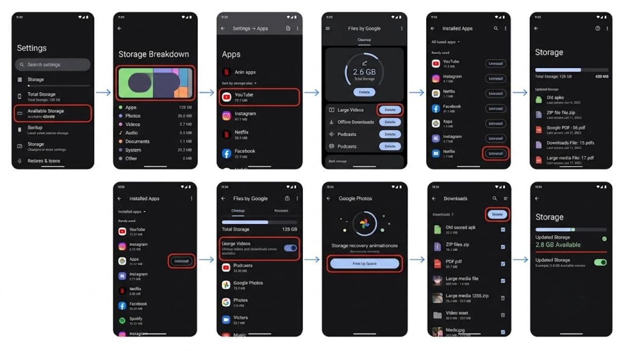 Fix 7 — Check Storage Space and Free Up Room