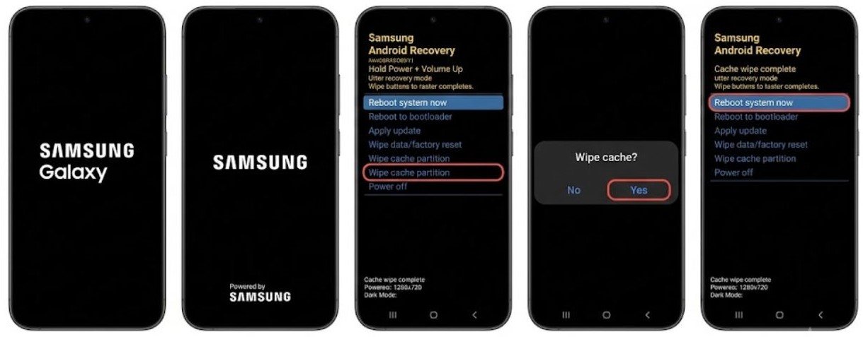 Fix 7 — Samsung - Clear System Cache and App Cache