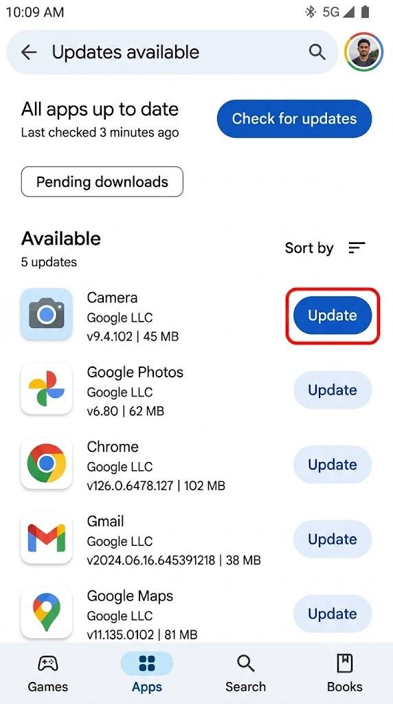 Fix 8 — Update the Camera App and System Software