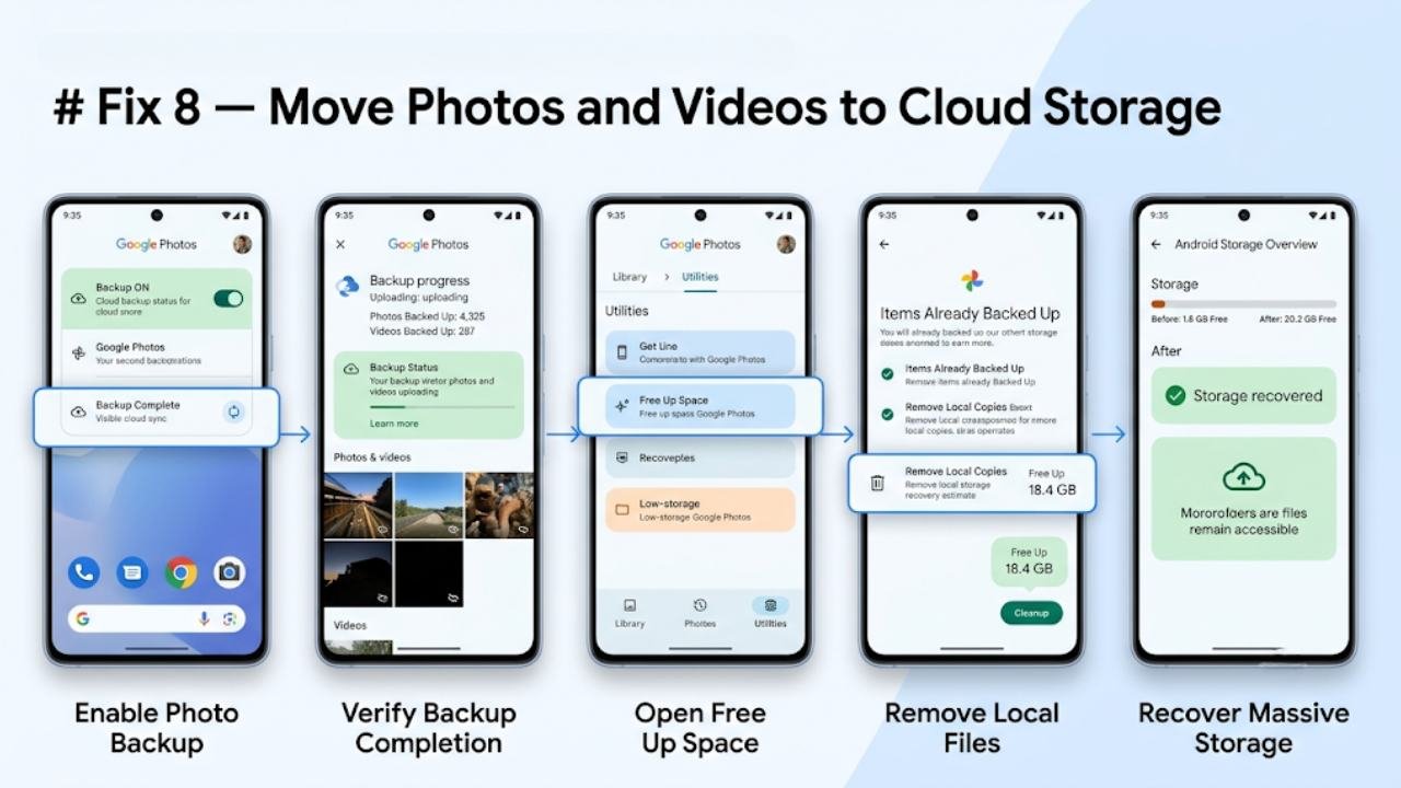 Fix 8 — Move Photos and Videos to Cloud Storage