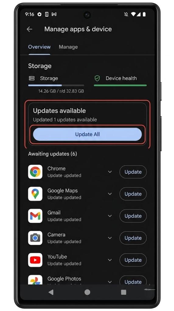 Fix 9 — Update Apps and Check for System Updates