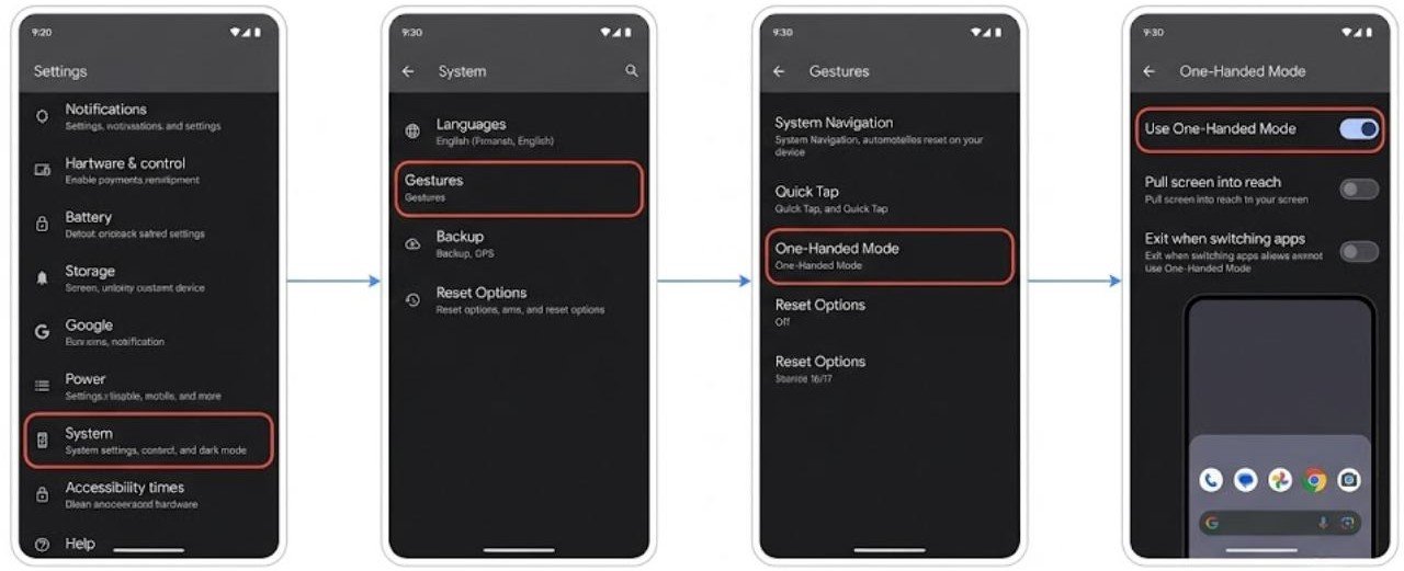 Google Pixel - One-Handed Mode