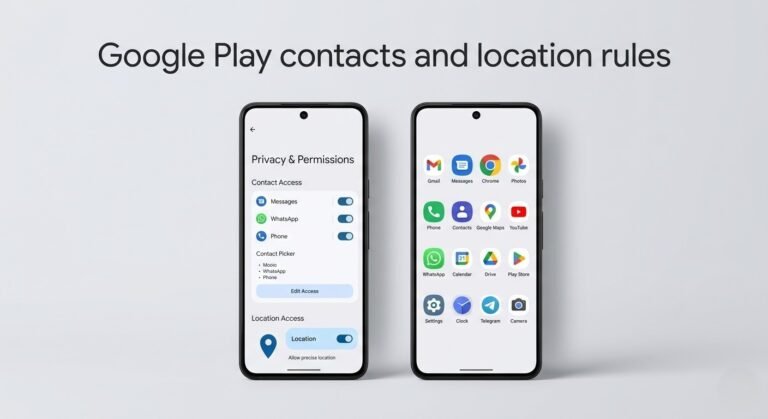 Google Play contacts and location rules are changing how Android apps request access