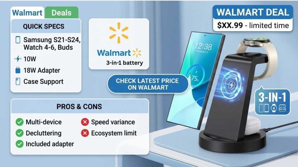 Current image: 3-in-1 Samsung Wireless Charger Deal – Clean Desk, Faster Charging