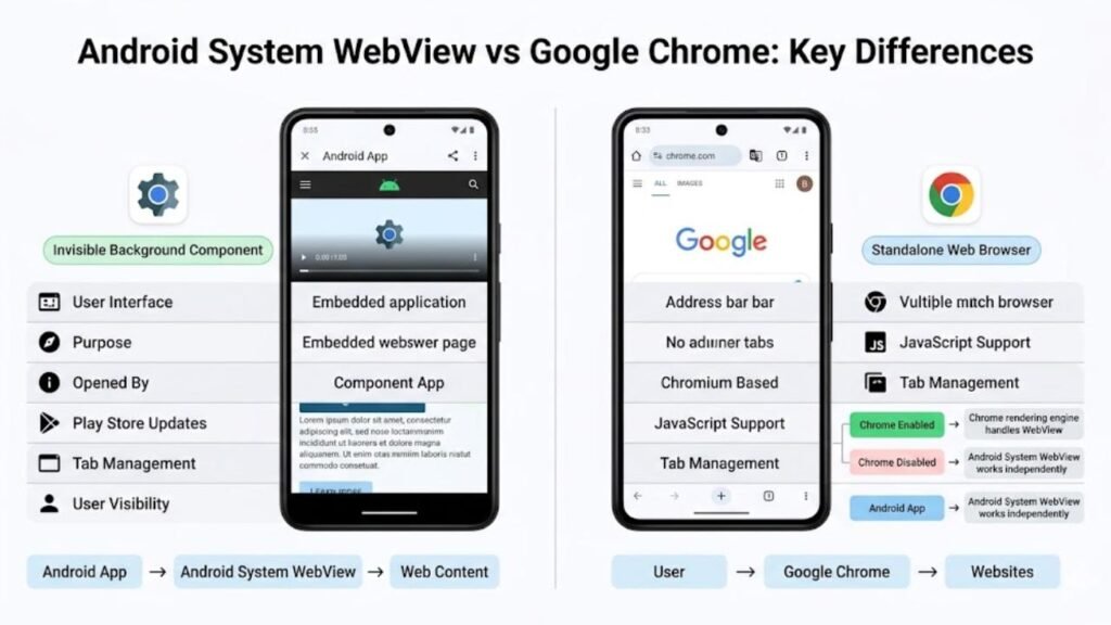 Android System WebView vs Google Chrome Key Differences