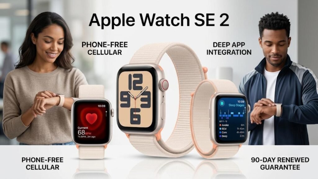 Apple Watch SE 2 (GPS + Cellular, Renewed)
