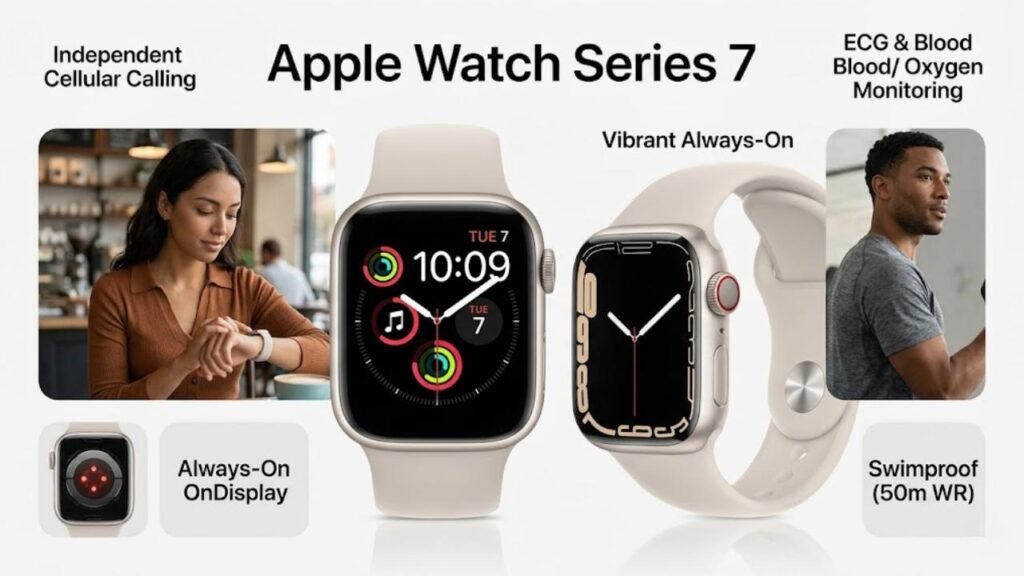 Apple Watch Series 7 (GPS + Cellular, Renewed) — Best Budget Entry into watchOS