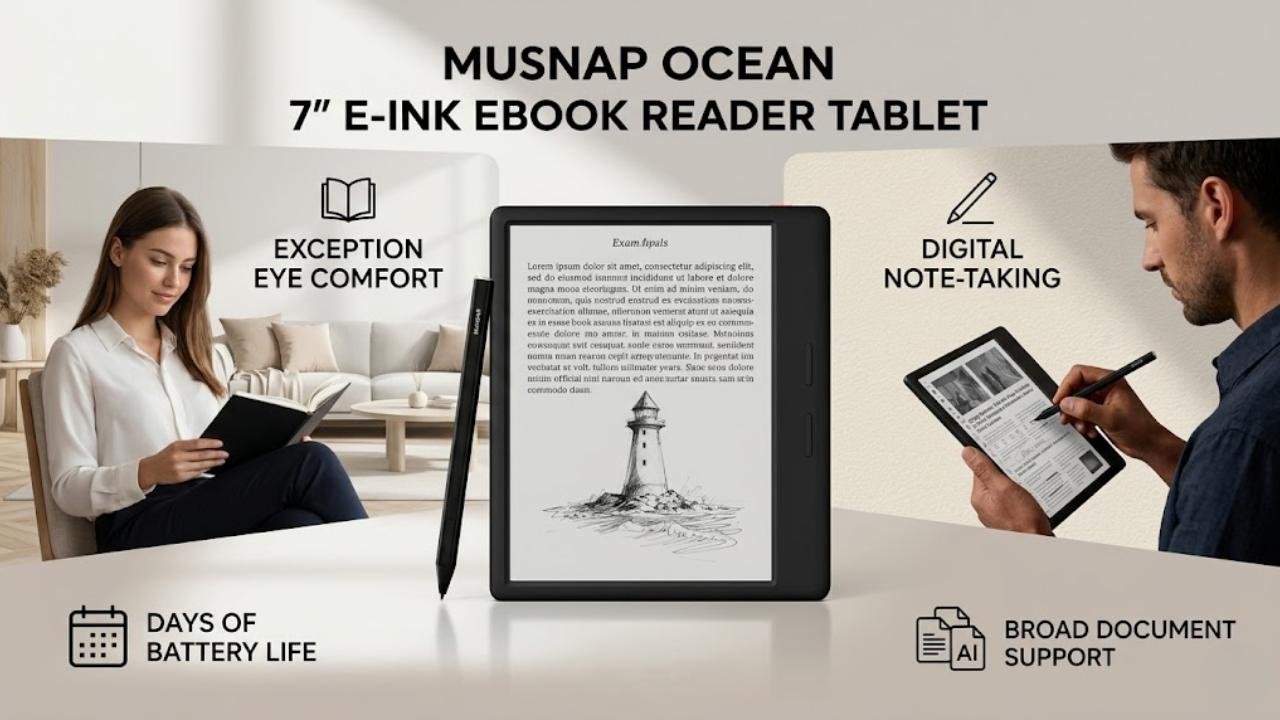 Musnap Ocean 7″ E-Ink eBook Reader Tablet